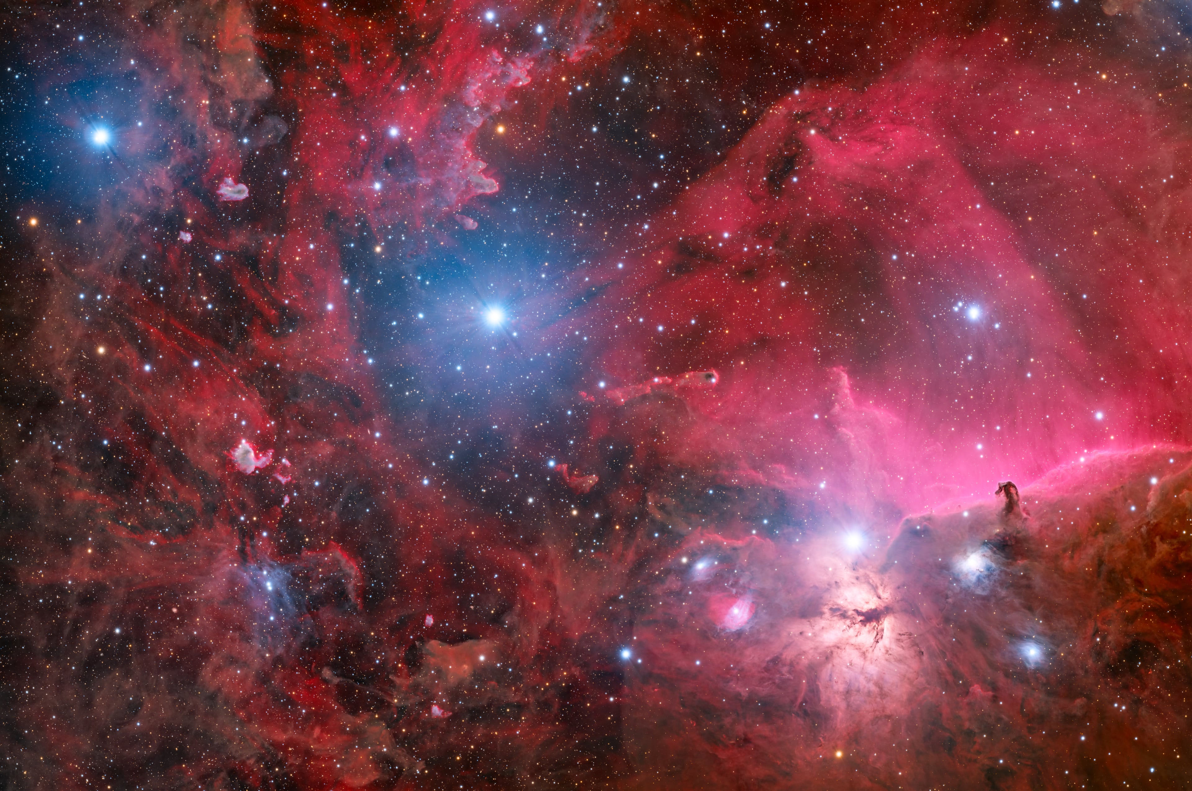 Dust and Hydrogen in the Orion Belt
